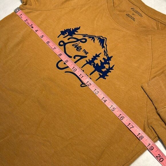 Columbia Fleece Sweatshirt Live the Journey Womens Sz Small Copper Long Sleeve S - Picture 5 of 7